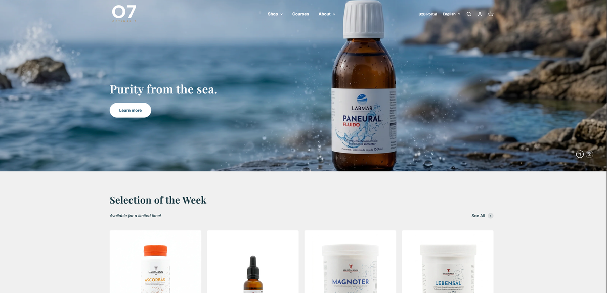 Optimal 7 - Portugal, Shopify · Custom Theme Development