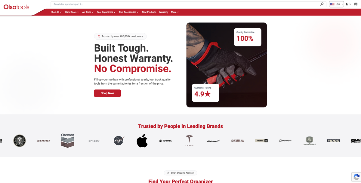 Olsa Tools - Canada, Shopify Plus · Custom Theme Development